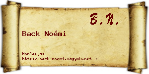 Back Noémi névjegykártya
