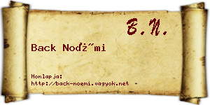Back Noémi névjegykártya